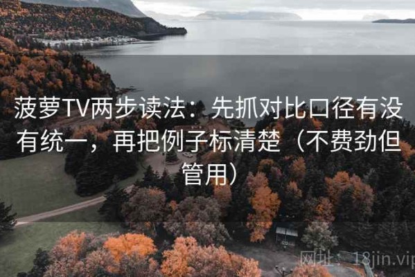 菠萝TV两步读法：先抓对比口径有没有统一，再把例子标清楚（不费劲但管用）