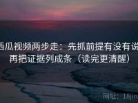 西瓜视频两步走：先抓前提有没有说，再把证据列成条（读完更清醒）
