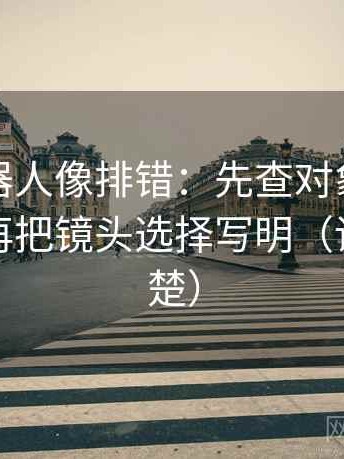 爱看机器人像排错：先查对象有没有说清，再把镜头选择写明（读完更清楚）
