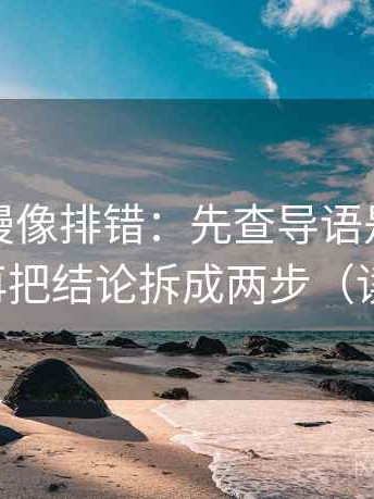 樱花动漫像排错：先查导语是不是先定性，再把结论拆成两步（读完更顺）