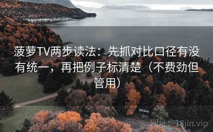 菠萝TV两步读法：先抓对比口径有没有统一，再把例子标清楚（不费劲但管用）