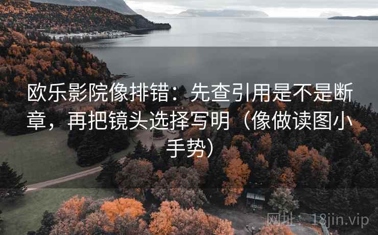 欧乐影院像排错：先查引用是不是断章，再把镜头选择写明（像做读图小手势）