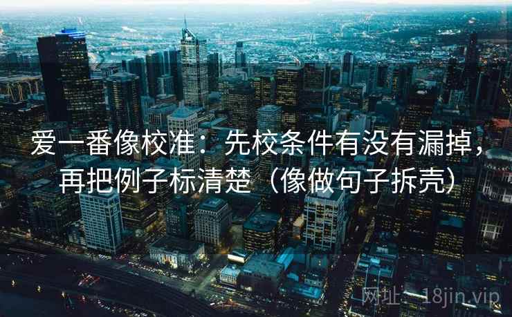爱一番像校准：先校条件有没有漏掉，再把例子标清楚（像做句子拆壳）