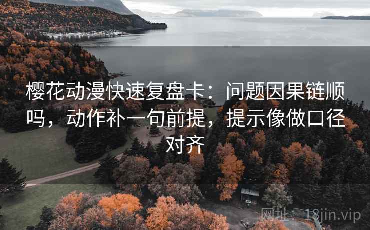 樱花动漫快速复盘卡：问题因果链顺吗，动作补一句前提，提示像做口径对齐